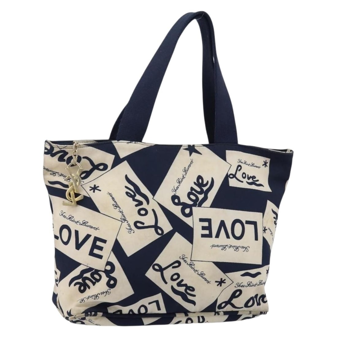 SAINT LAURENT Navy Nylon Hand Bag Made in France: SAINT LAURENT Navy Nylon Hand Bag Made in France This stylish SAINT LAURENT Hand Bag combines functionality with a chic design. Crafted from durable nylon, the handbag features a rich navy exterior th