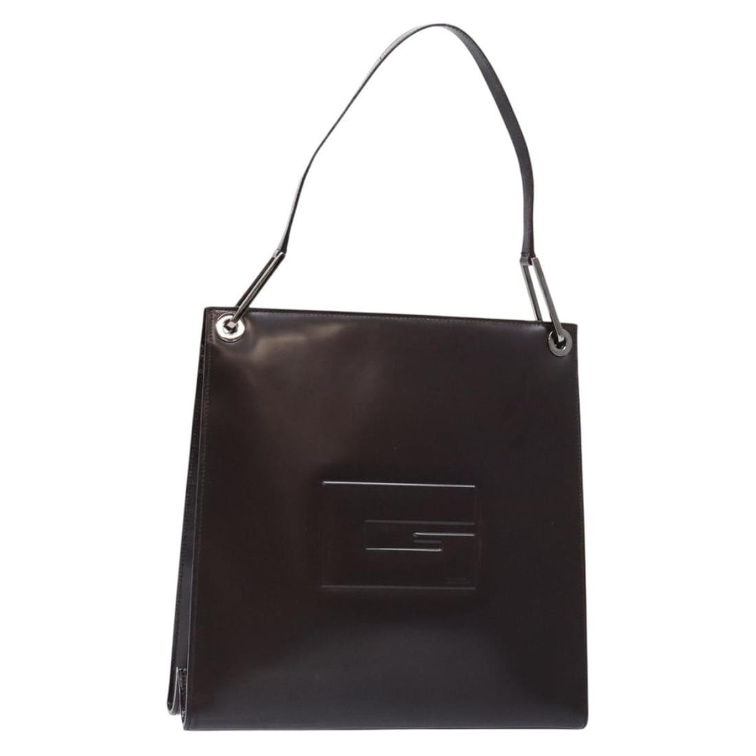 GUCCI Black Silver Patent Leather Shoulder Bag Auth Italy: GUCCI Black Silver Patent Leather Shoulder Bag Auth Italy This stylish GUCCI shoulder bag is crafted from luxurious patent leather in a striking black and silver color combination, making it a versati