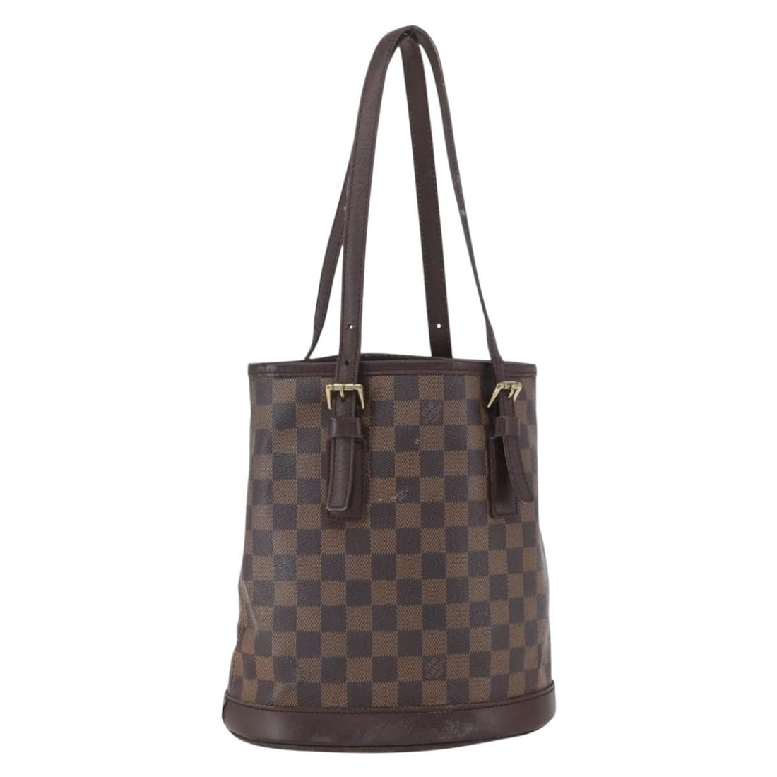 Louis Vuitton Marais Damier Ebene Canvas Shoulder Bag N42240 France: Louis Vuitton Marais Damier Ebene Canvas Shoulder Bag N42240 France This Louis Vuitton Marais shoulder bag is crafted from Damier Ebene canvas and was made in France. The bag features a structured sil