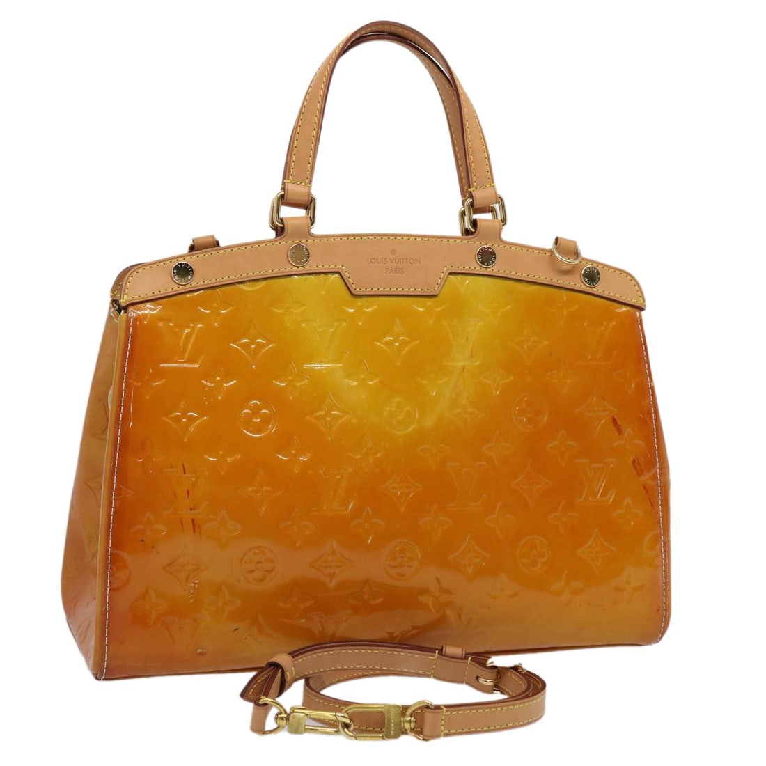 LOUIS VUITTON Monogram Vernis Blair MM Handbag Broncorail Patent Leather M91456: LOUIS VUITTON Monogram Vernis Blair MM Handbag Broncorail Patent Leather M91456 The LOUIS VUITTON Monogram Vernis Blair MM Bag is a stylish and versatile 2-way handbag crafted from high-quality patent