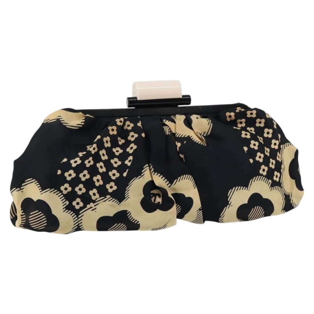 CHANEL Navy Silk Clutch Bag with Authenticity Card 152371 (1 of 18)