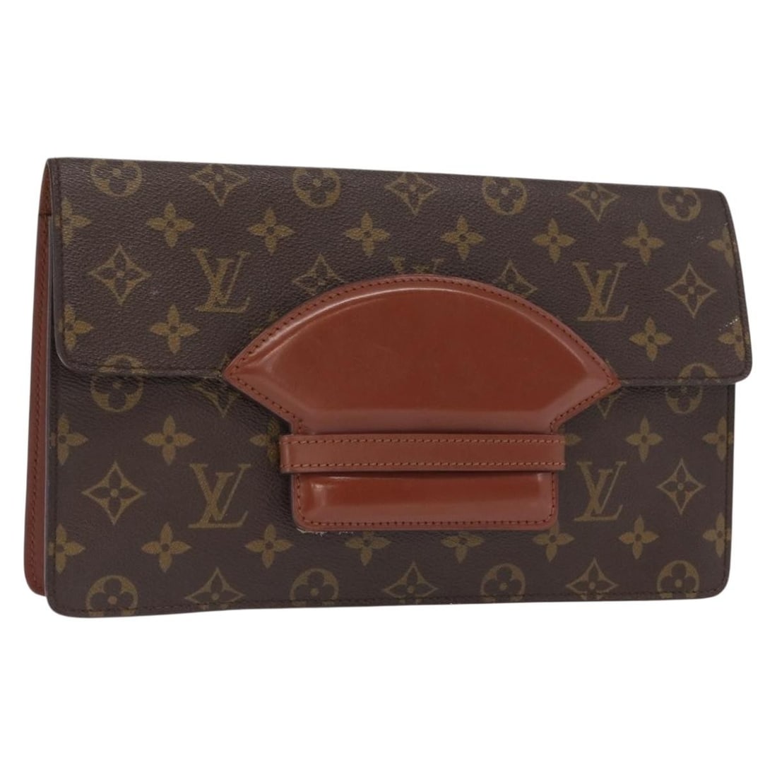 Monogram Canvas Chaillot Clutch by Louis Vuitton M51786 France: Monogram Canvas Chaillot Clutch by Louis Vuitton M51786 France This Louis Vuitton Monogram Chaillot clutch bag showcases the brand's signature monogram canvas exterior in classic brown tones. Crafted