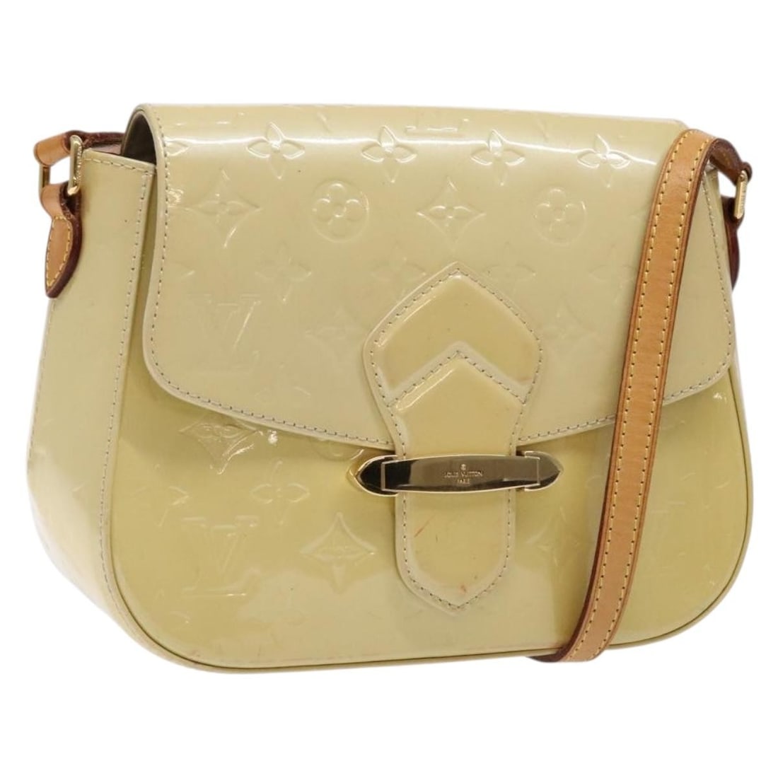 LOUIS VUITTON Vernis Bell Flower GM Shoulder Bag Broncorail M91706 Authentic: LOUIS VUITTON Vernis Bell Flower GM Shoulder Bag Broncorail M91706 Authentic This LOUIS VUITTON Vernis Bell Flower GM Shoulder Bag showcases a stylish and elegant design crafted from high-quality pate