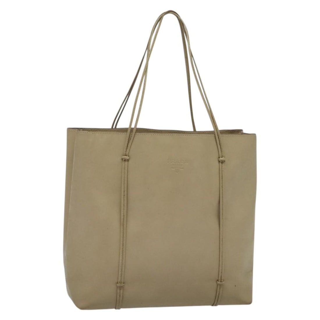 PRADA Beige Patent Leather Hand Bag Auth 137502 Made in Italy (1 of 18)