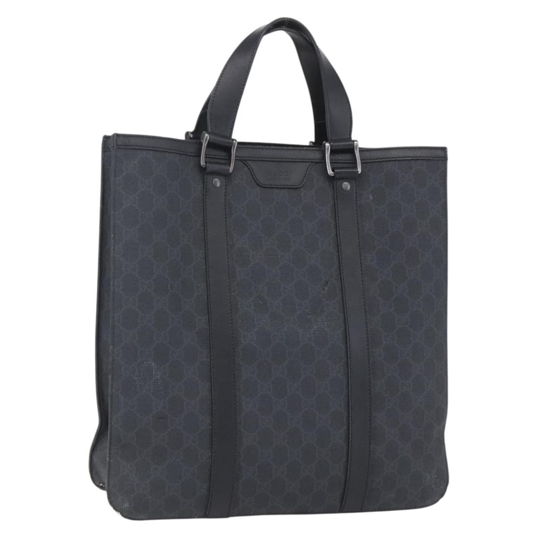 GUCCI GG Supreme Black PVC Hand Bag 322072 Authentic Italy: GUCCI GG Supreme Black PVC Hand Bag 322072 Authentic Italy This GUCCI GG Supreme Hand Bag is a stunning accessory crafted in Italy, featuring a sophisticated black PVC leather exterior complemented by