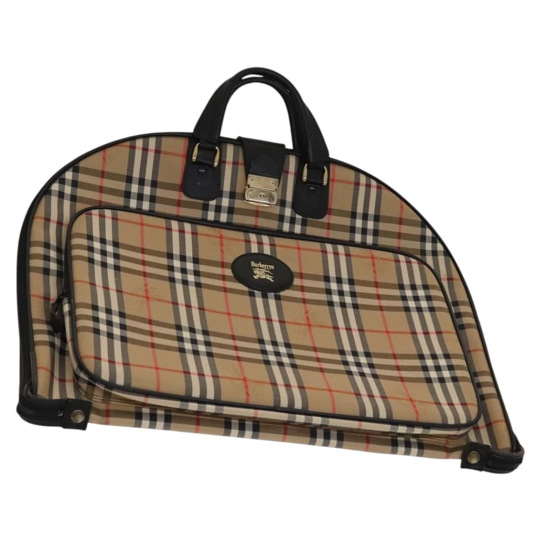 Burberrys Nova Check Garment Cover Canvas Beige Gold Auth: Burberrys Nova Check Garment Cover Canvas Beige Gold Auth This Burberrys Nova Check Garment Cover features a stylish beige and gold canvas exterior, perfect for protecting your garments in a chic mann