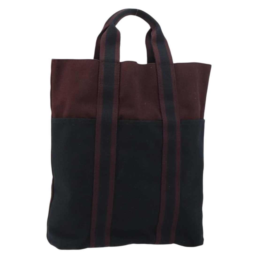 Hermes Fourre Tout Bordeaux Canvas Tote Bag from France: Hermes Fourre Tout Bordeaux Canvas Tote Bag from France This is an authentic Hermes Fourre Tout Cabas tote bag crafted from canvas in a Bordeaux color. The bag features dual top handles and a spacious