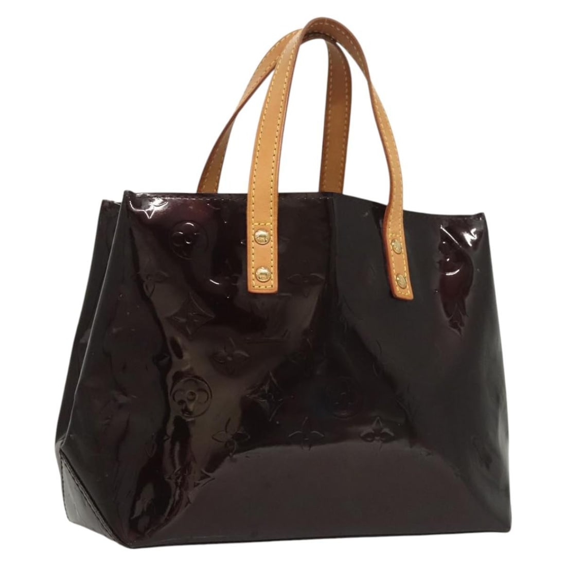 LOUIS VUITTON Monogram Vernis Reade PM Hand Bag Amarante M91993 Auth (1 of 18)