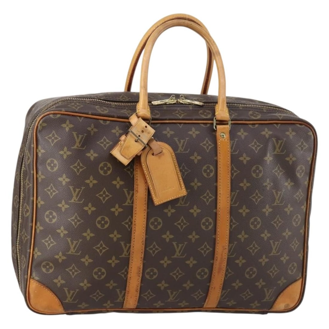 LOUIS VUITTON Monogram Sirius 45 Boston Bag M41408 with Name Tag: LOUIS VUITTON Monogram Sirius 45 Boston Bag M41408 with Name Tag This Louis Vuitton Monogram Sirius 45 Boston Bag is a stylish and functional accessory, crafted from durable monogram canvas. Designed