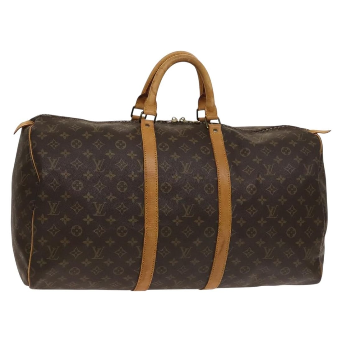 LOUIS VUITTON Monogram Keepall 55 Boston Bag M41424 Made in France: LOUIS VUITTON Monogram Keepall 55 Boston Bag M41424 Made in France This LOUIS VUITTON Monogram Keepall 55 Boston Bag (M41424) is a stylish and functional travel companion. Crafted from durable Monogra