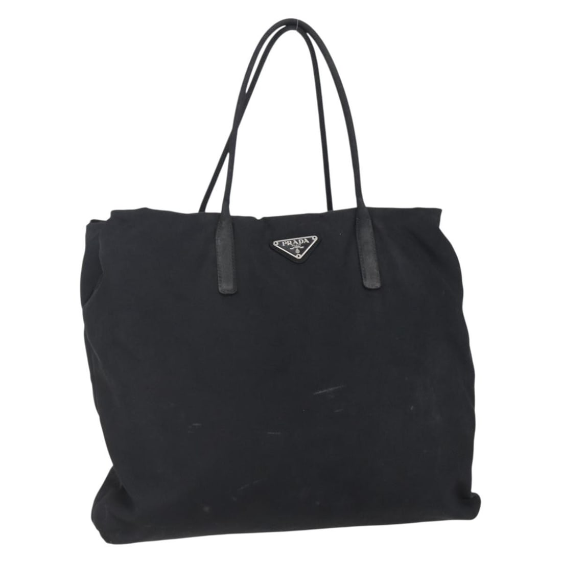 PRADA Black Nylon Hand Bag Silver Hardware Authentic 148930: PRADA Black Nylon Hand Bag Silver Hardware Authentic 148930 Elevate your accessory collection with this authentic PRADA Hand Bag, crafted from durable nylon in a sleek black and silver color scheme. T