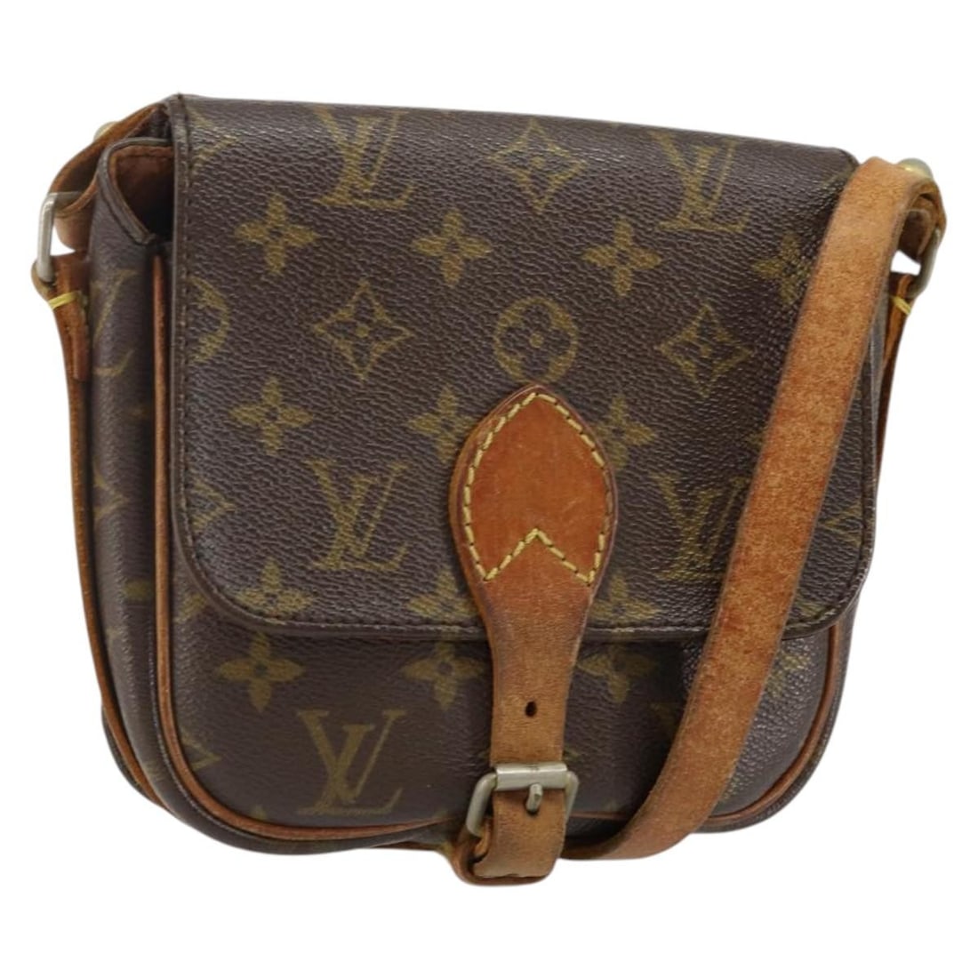 LOUIS VUITTON Monogram Cartouchiere PM Shoulder Bag M51254 Vintage France (1 of 18)