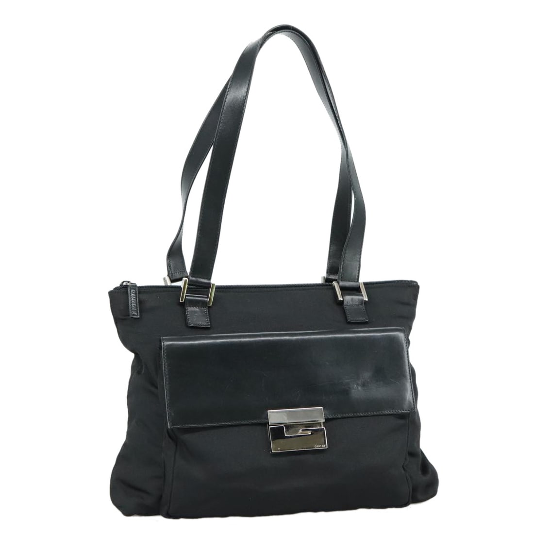 GUCCI Nylon Tote Bag Black Silver 000 1705 0571 Auth Italy (1 of 18)