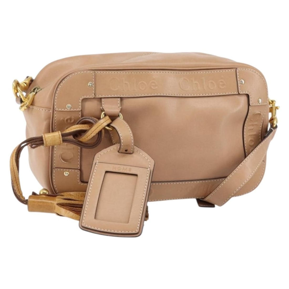 Chloe Eden Leather Shoulder Bag Brown Gold Auth AM9424 (1 of 18)