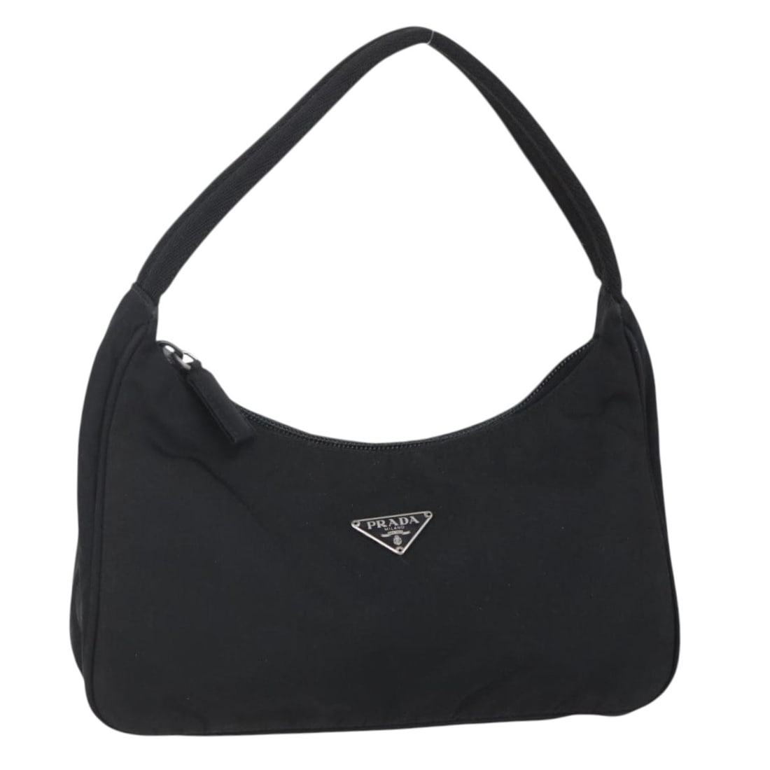PRADA Black Silver Nylon Hand Bag Auth 150135 Italy (1 of 18)
