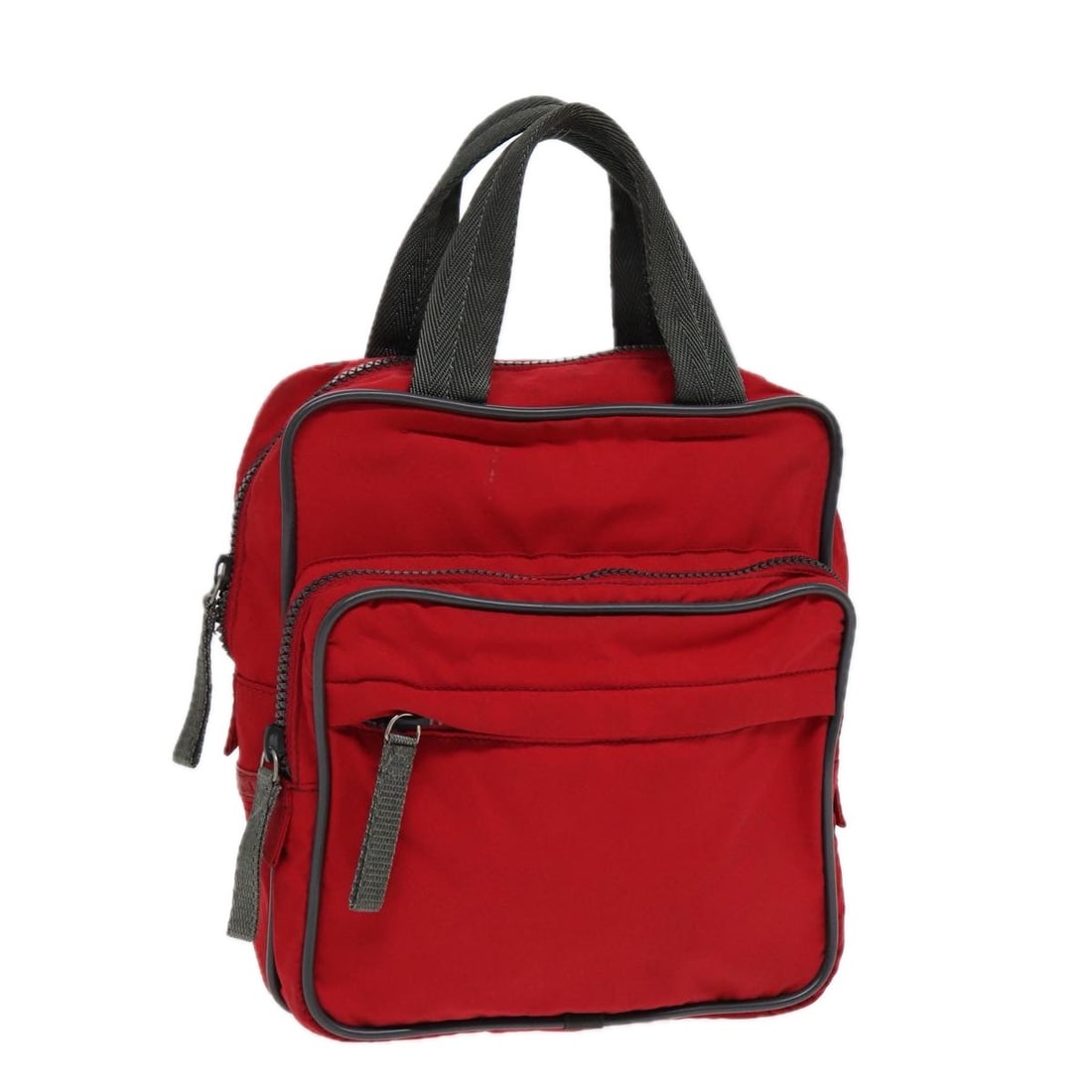 Authentic PRADA Red Silver Nylon Sports Hand Bag Italy (1 of 18)