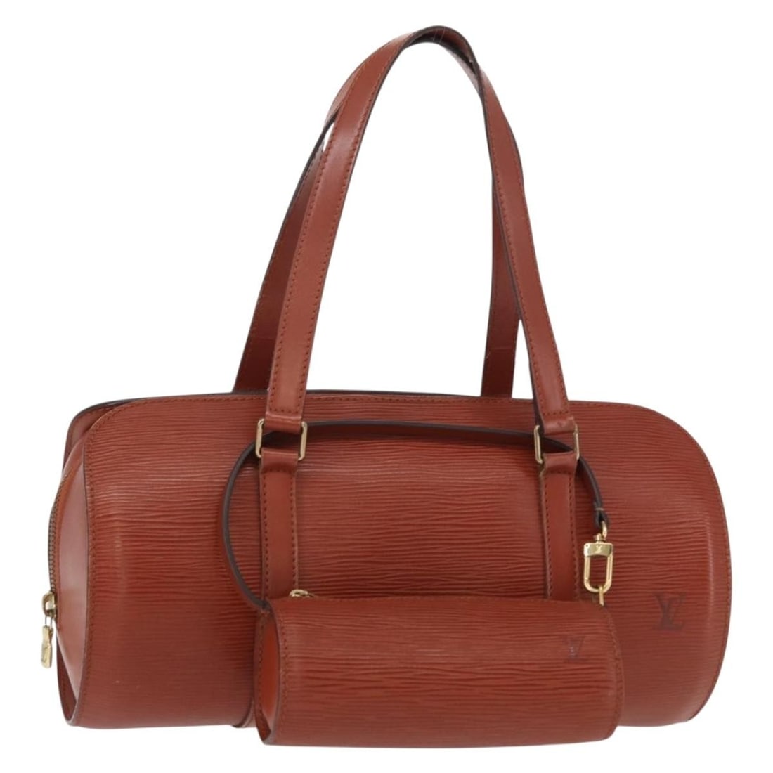 LOUIS VUITTON Epi Soufflot Hand Bag Brown M52223 Authentic: LOUIS VUITTON Epi Soufflot Hand Bag Brown M52223 Authentic This authentic LOUIS VUITTON Epi Soufflot Hand Bag showcases a stylish brown exterior crafted from durable Epi leather. Designed for function