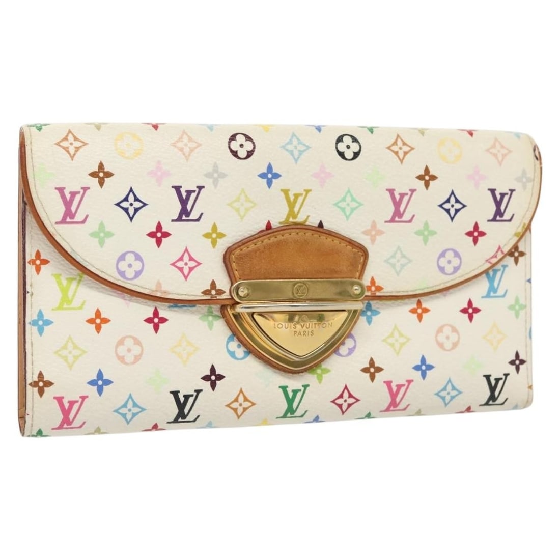 LOUIS VUITTON M60053 Multicolor Eugenie Wallet White Canvas Authentic (1 of 18)