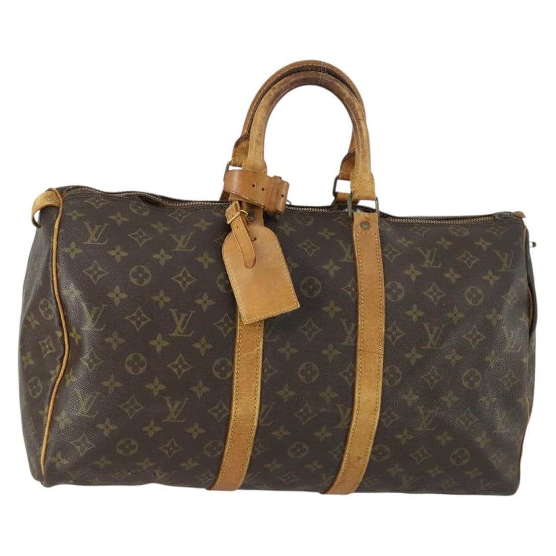 Monogram Canvas Keepall 45 Boston Bag by Louis Vuitton M41428: Monogram Canvas Keepall 45 Boston Bag by Louis Vuitton M41428 This Louis Vuitton Monogram Keepall 45 Boston Bag is crafted from monogram canvas and features a classic Boston bag silhouette. The bag is