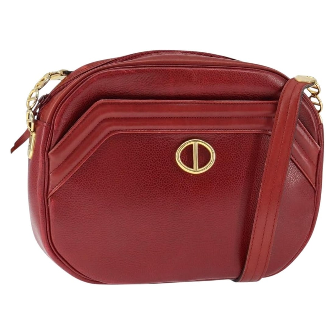 Christian Dior Red Leather Shoulder Bag Gold Accents Authentic: Christian Dior Red Leather Shoulder Bag Gold Accents Authentic This authentic Christian Dior Shoulder Bag showcases a striking red and gold leather exterior, making it a standout accessory for any out