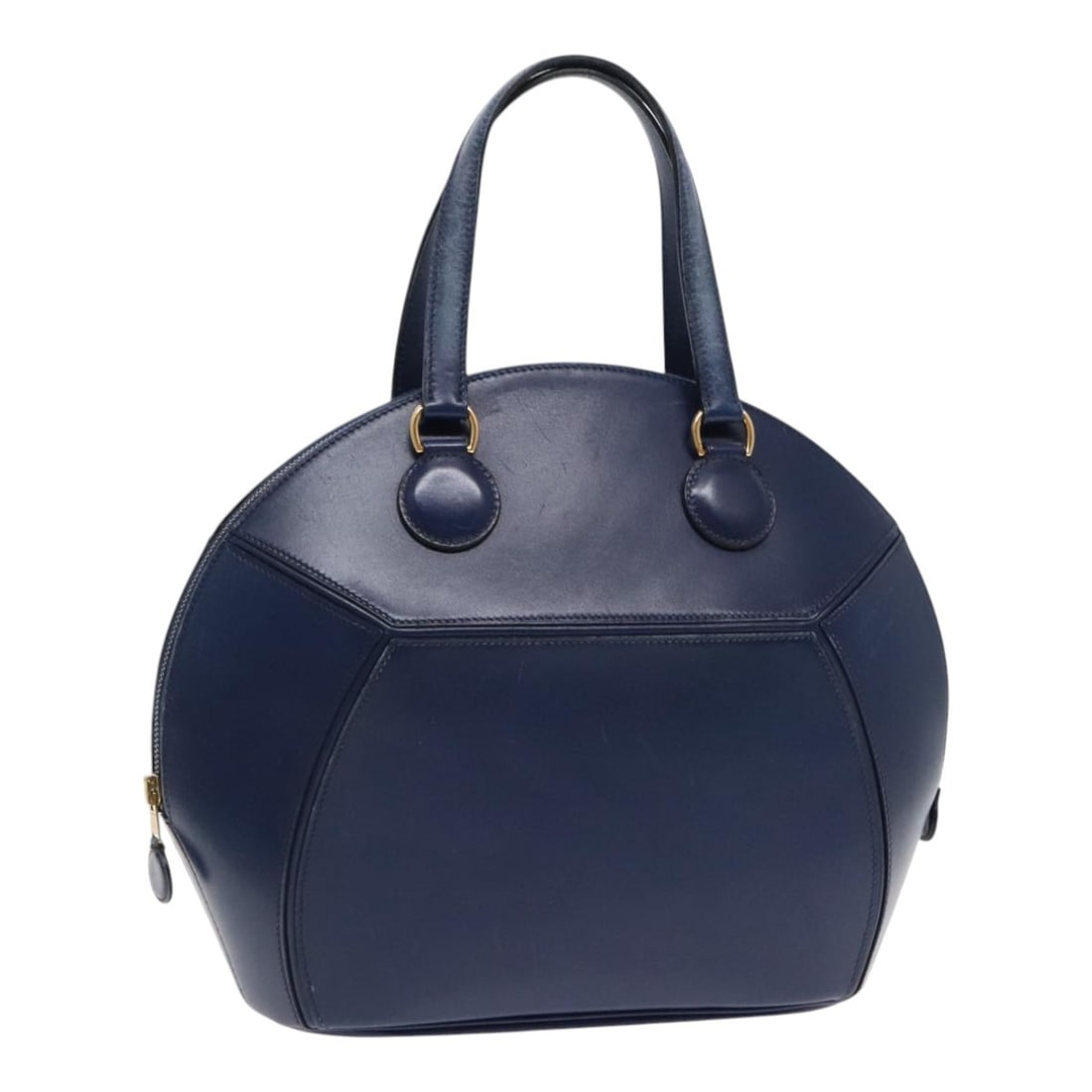 HERMES Ildo Shiki Leather Hand Bag Blue Gold Made in France (1 of 18)
