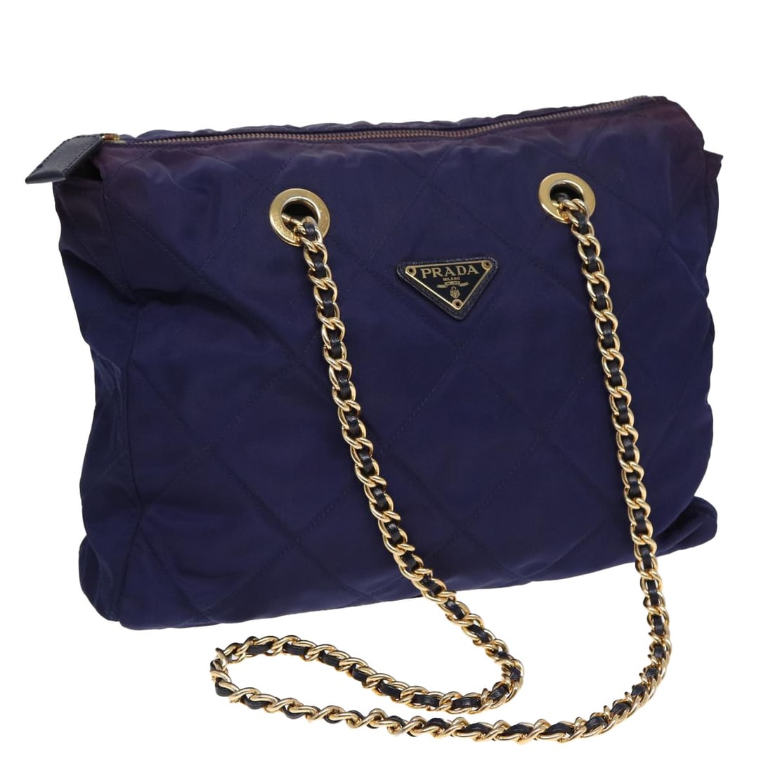 PRADA Purple Nylon Chain Shoulder Bag Italy Authentic (1 of 18)