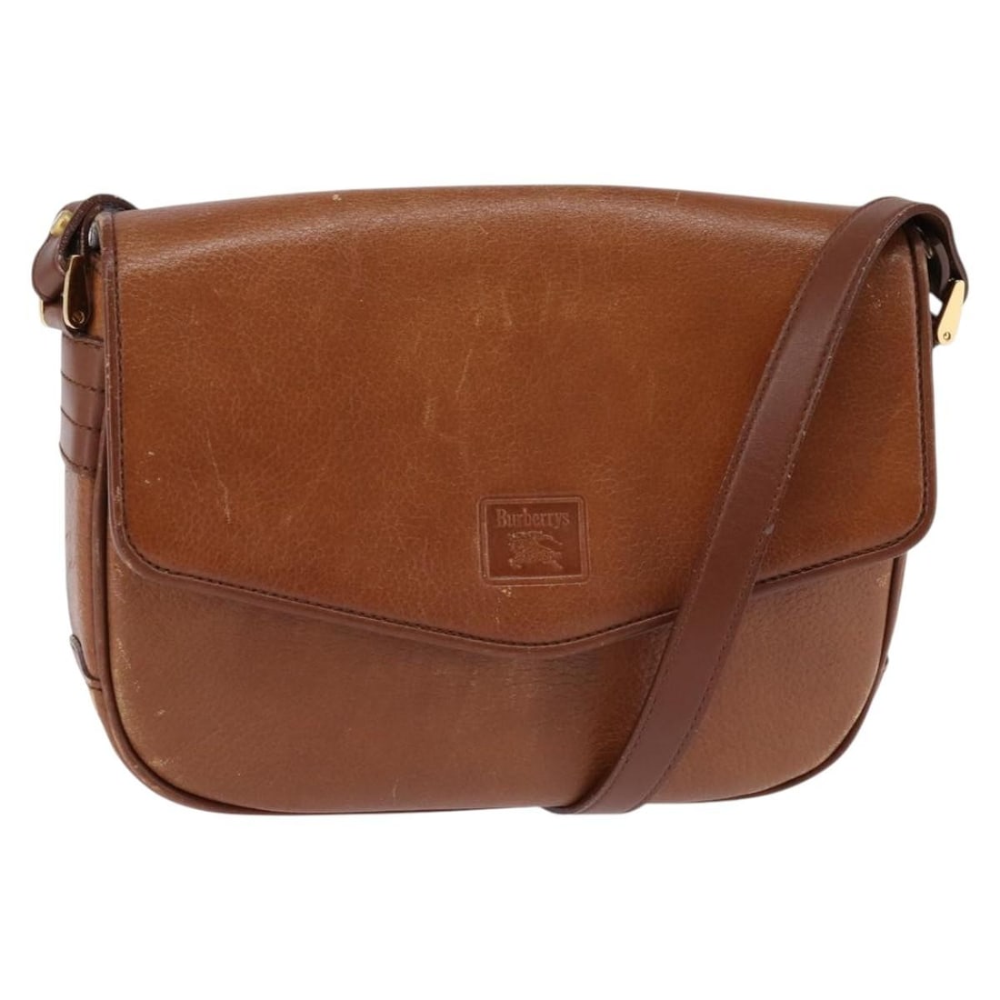 Burberrys Brown Gold Leather Shoulder Bag BA5835 (1 of 18)