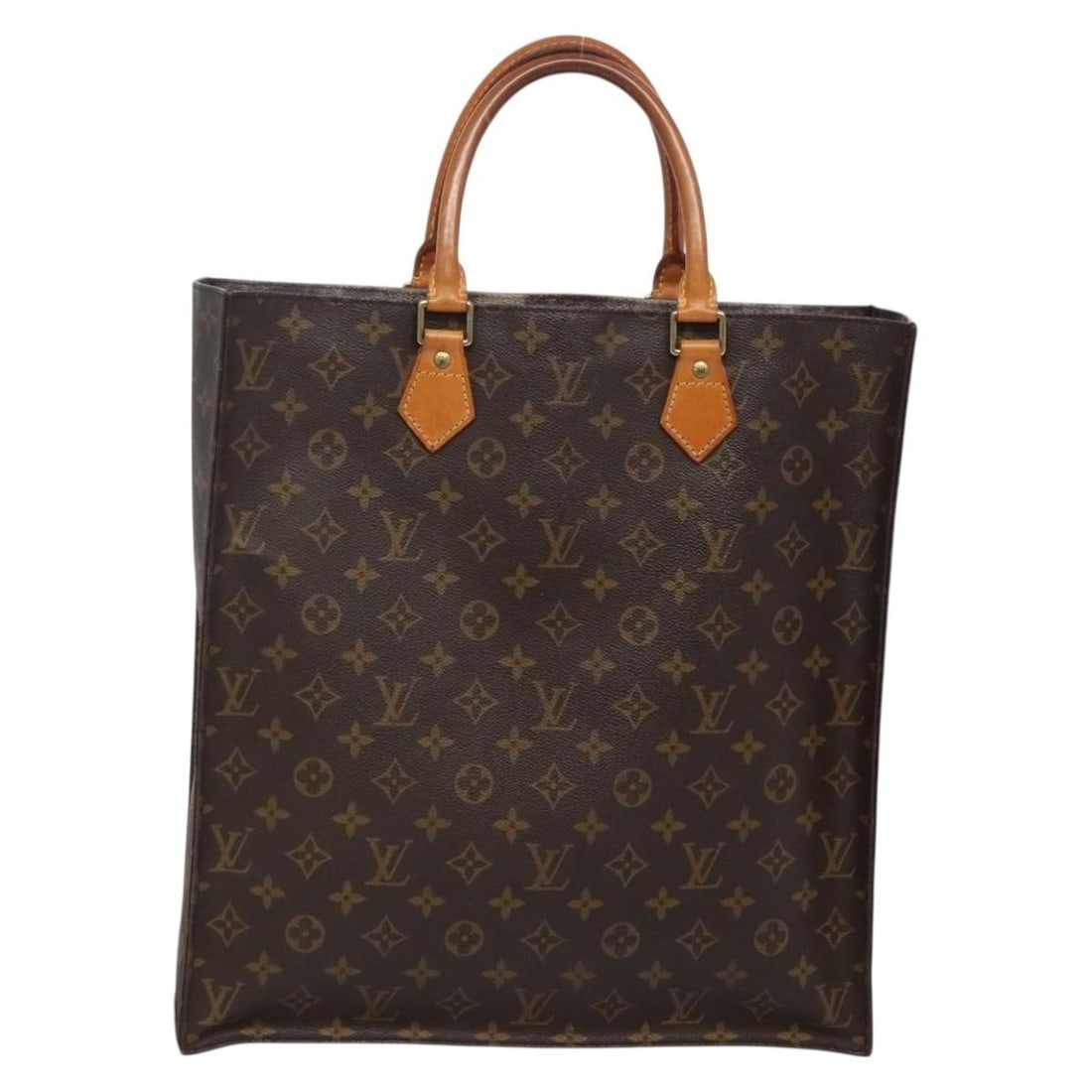 LOUIS VUITTON Monogram Sac Plat Hand Bag M51140 Made in France (1 of 18)
