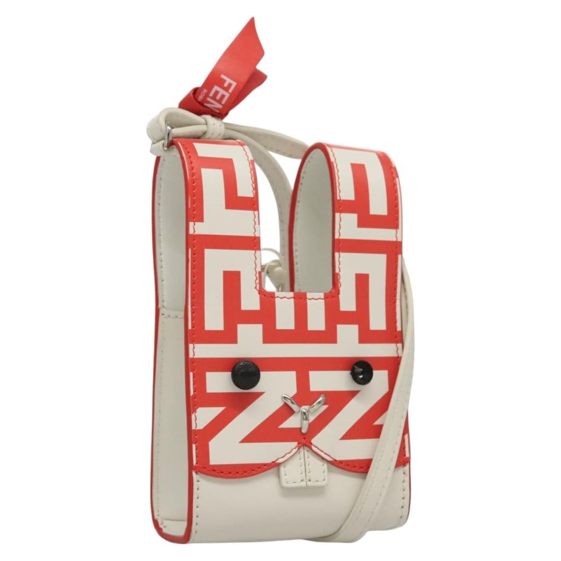 FENDI x Marc Jacobs Bunny Collaboration Shoulder Bag Leather White Red Silver: FENDI x Marc Jacobs Bunny Collaboration Shoulder Bag Leather White Red Silver Introducing the Fendi Bunny Mark Jacobs Collaboration Bag, a stylish shoulder bag crafted in Italy. This eye-catching bag