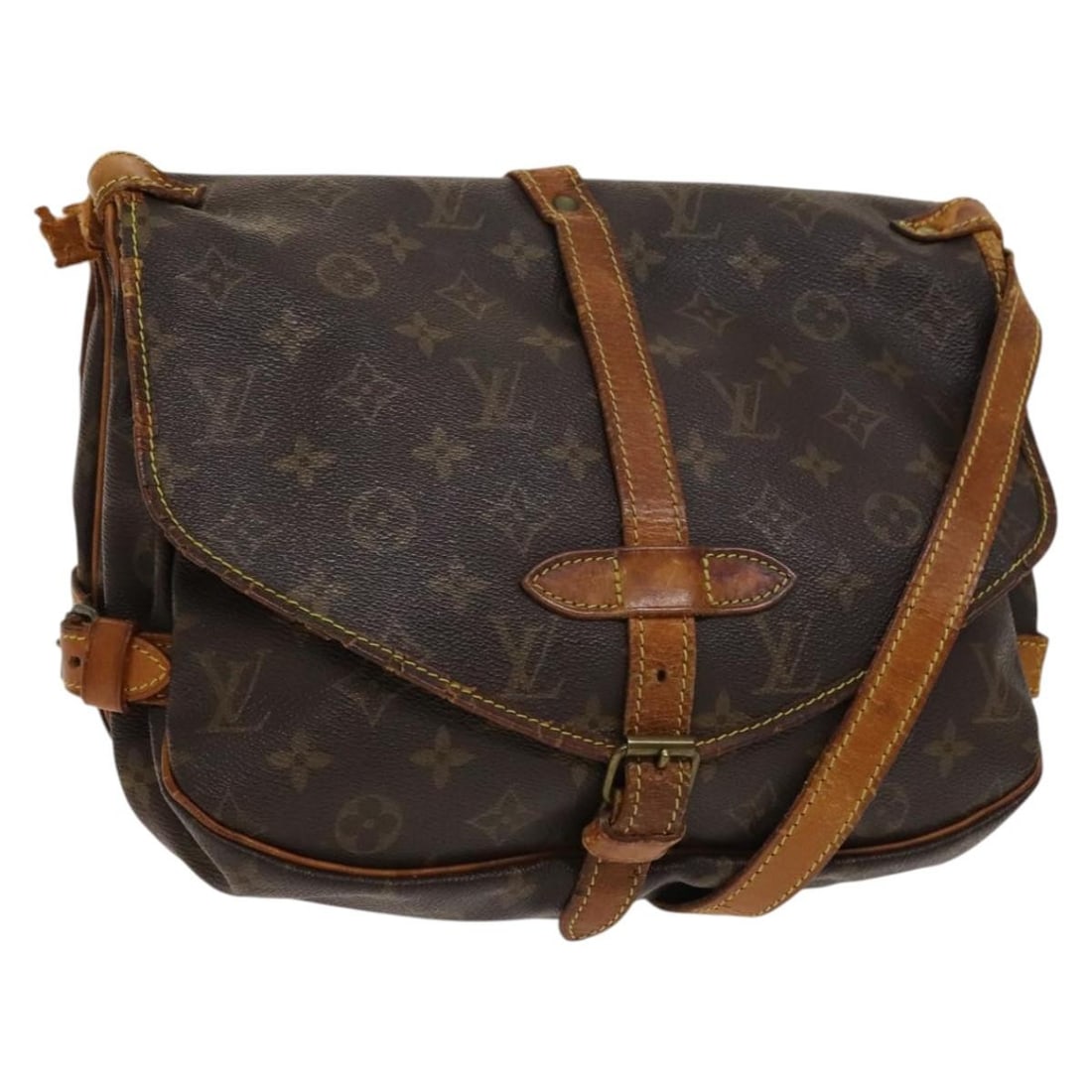 LOUIS VUITTON Monogram Saumur 30 Shoulder Bag M42256 Made in France: LOUIS VUITTON Monogram Saumur 30 Shoulder Bag M42256 Made in France This LOUIS VUITTON Monogram Saumur 30 Shoulder Bag (Model: M42256) is a stylish and practical accessory made in France. Crafted from