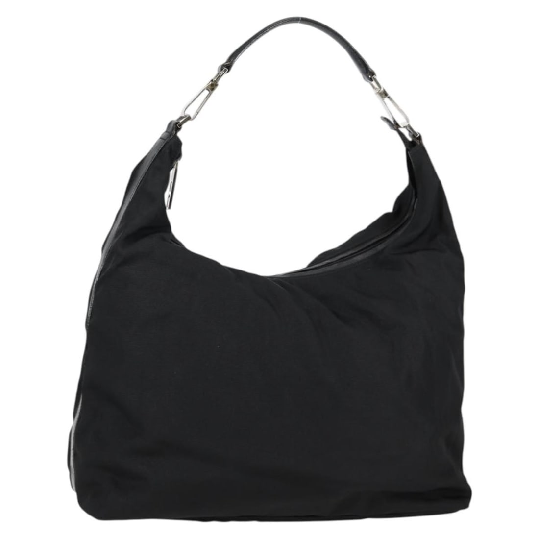 GUCCI 001 1955 Shoulder Bag Black Silver Nylon Italy Auth (1 of 18)