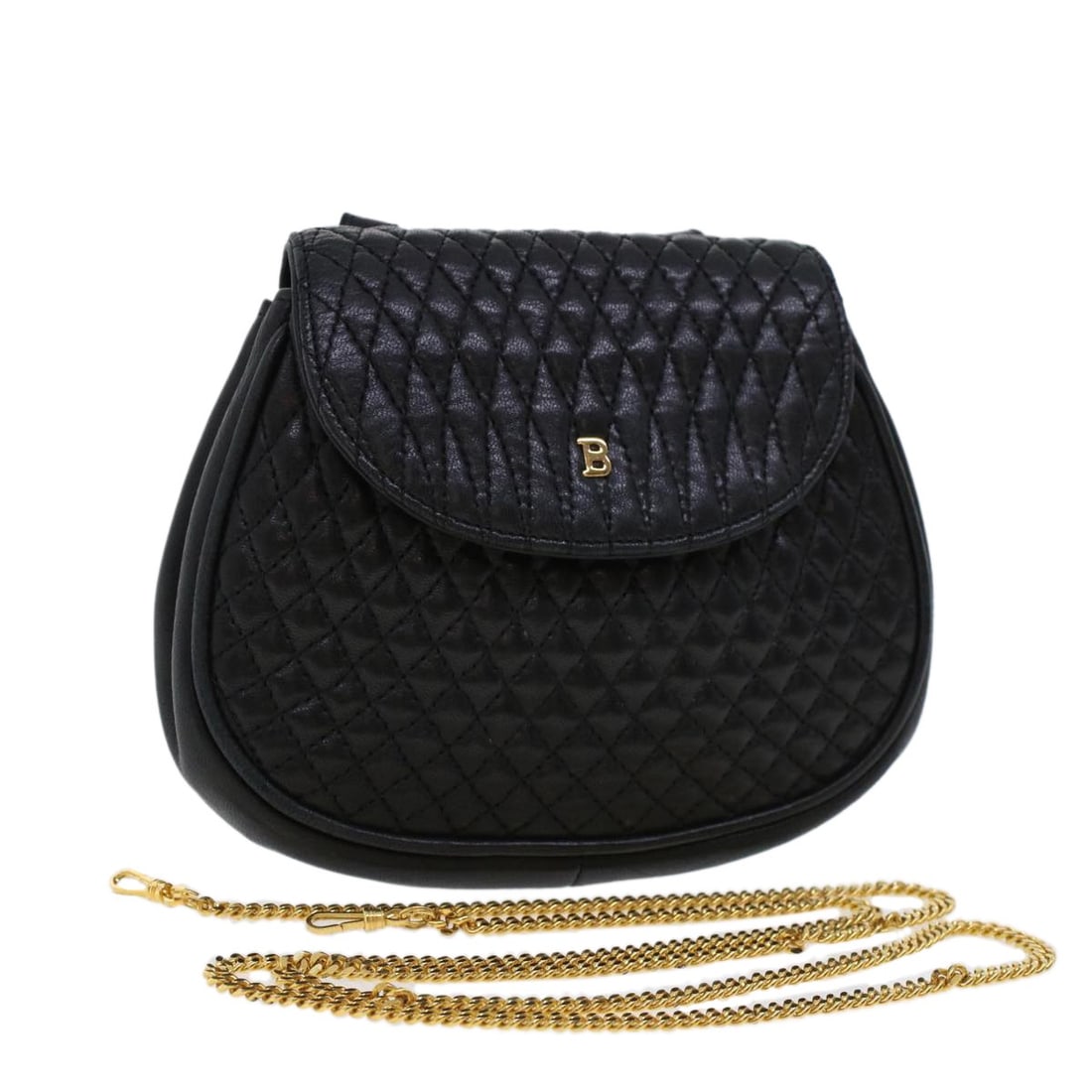 BALLY Black Leather Chain Shoulder Bag Made in Italy (1 of 18)