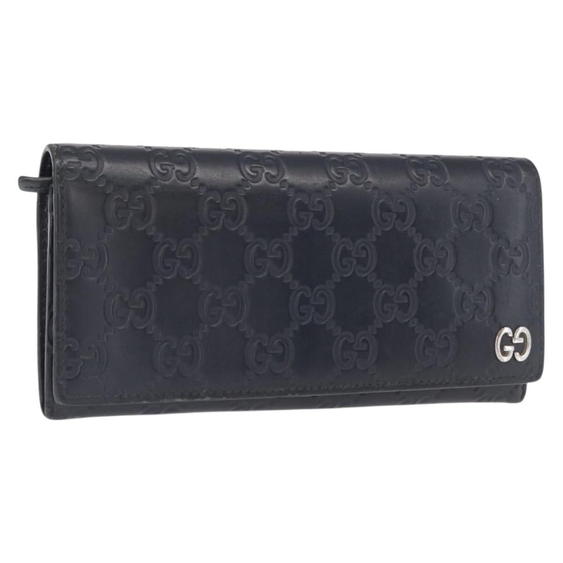 Black Leather GG Canvas Long Wallet by Gucci Model 481727 (1 of 18)