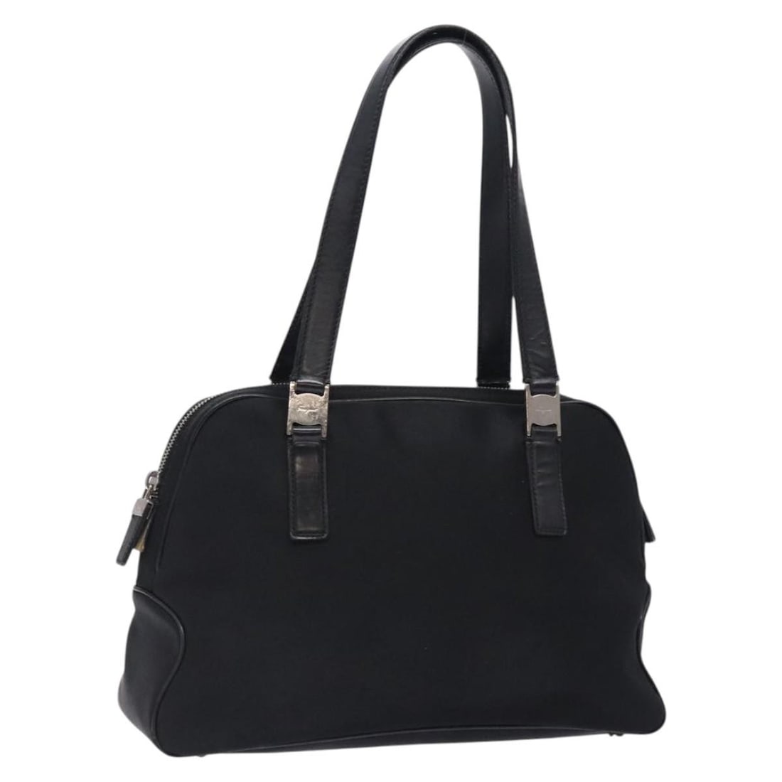 Salvatore Ferragamo Black Nylon Handbag Auth Italy (1 of 18)