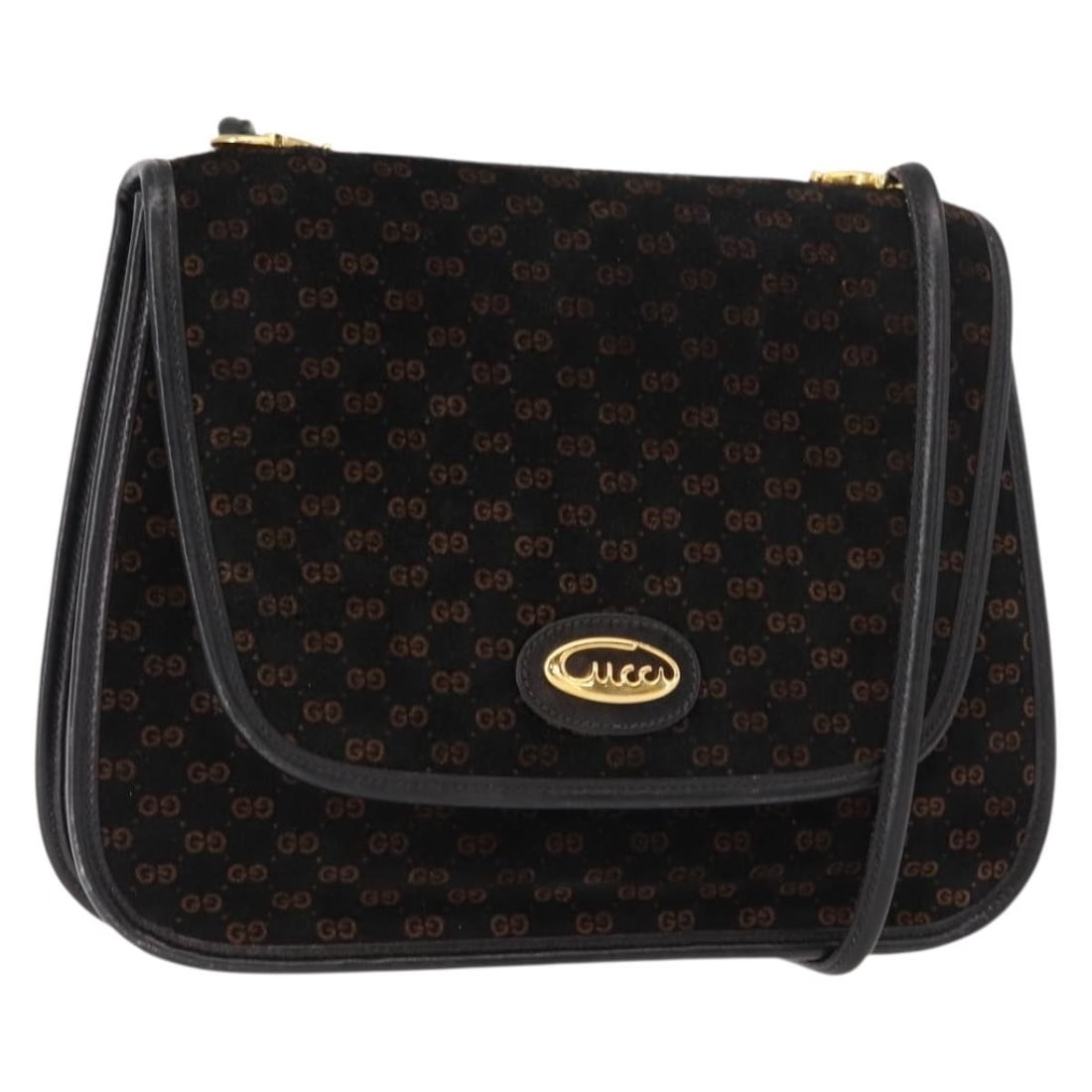 GUCCI Micro GG Canvas Suede Shoulder Bag Black Gold Authentic: GUCCI Micro GG Canvas Suede Shoulder Bag Black Gold Authentic This authentic GUCCI Micro GG Canvas Shoulder Bag showcases a luxurious blend of suede and micro GG canvas in a striking black and gold co