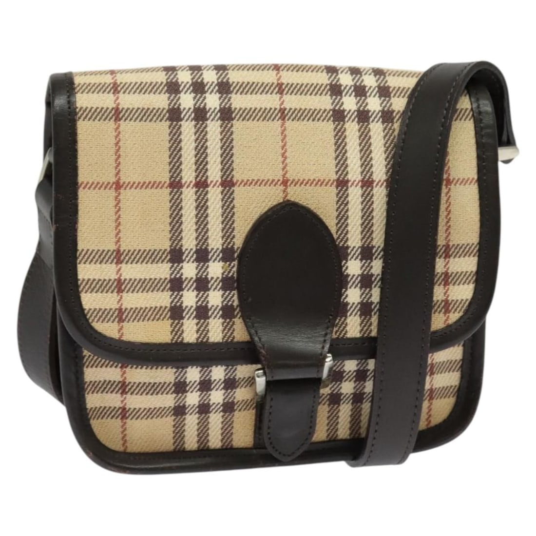 BURBERRY Nova Check Blue Label Shoulder Bag Canvas Beige Silver Japan (1 of 18)