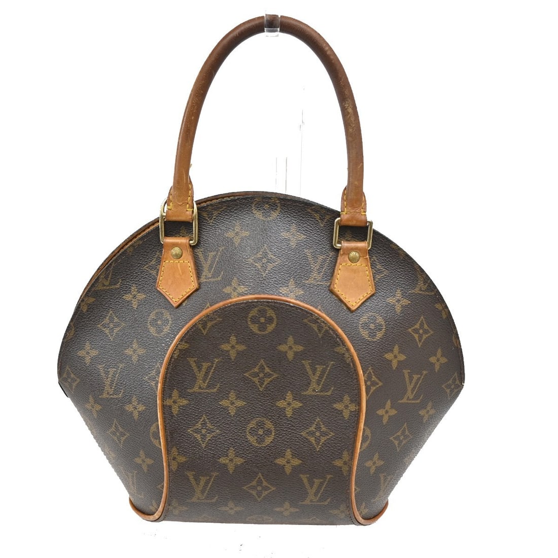 Ellipse Handbag by Louis Vuitton in Brown: Ellipse Handbag by Louis Vuitton in Brown This pre-owned Louis Vuitton Ellipse handbag is designed for women and shows significant signs of wear. The bag exhibits cracks and a broken handle, with scuf