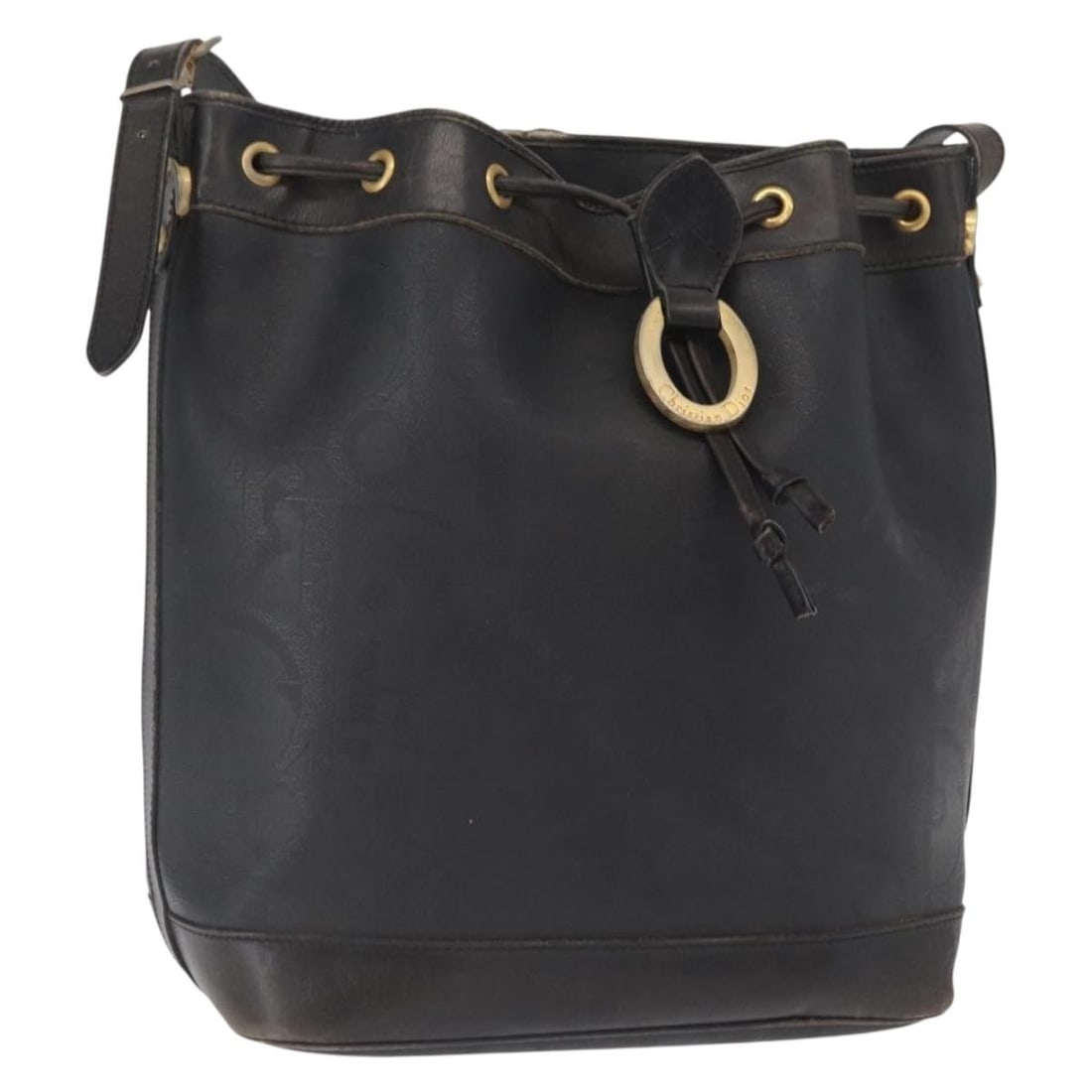 Black and Gold Trotter Canvas Shoulder Bag by Christian Dior: Black and Gold Trotter Canvas Shoulder Bag by Christian Dior This Christian Dior Trotter Canvas Shoulder Bag features a black and gold color scheme and is crafted from signature Trotter canvas. The ba