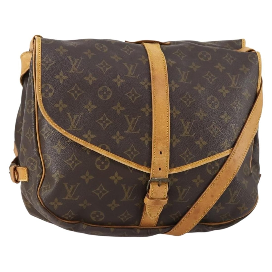 LOUIS VUITTON Monogram Saumur 35 Shoulder Bag M42254 Auth (1 of 18)