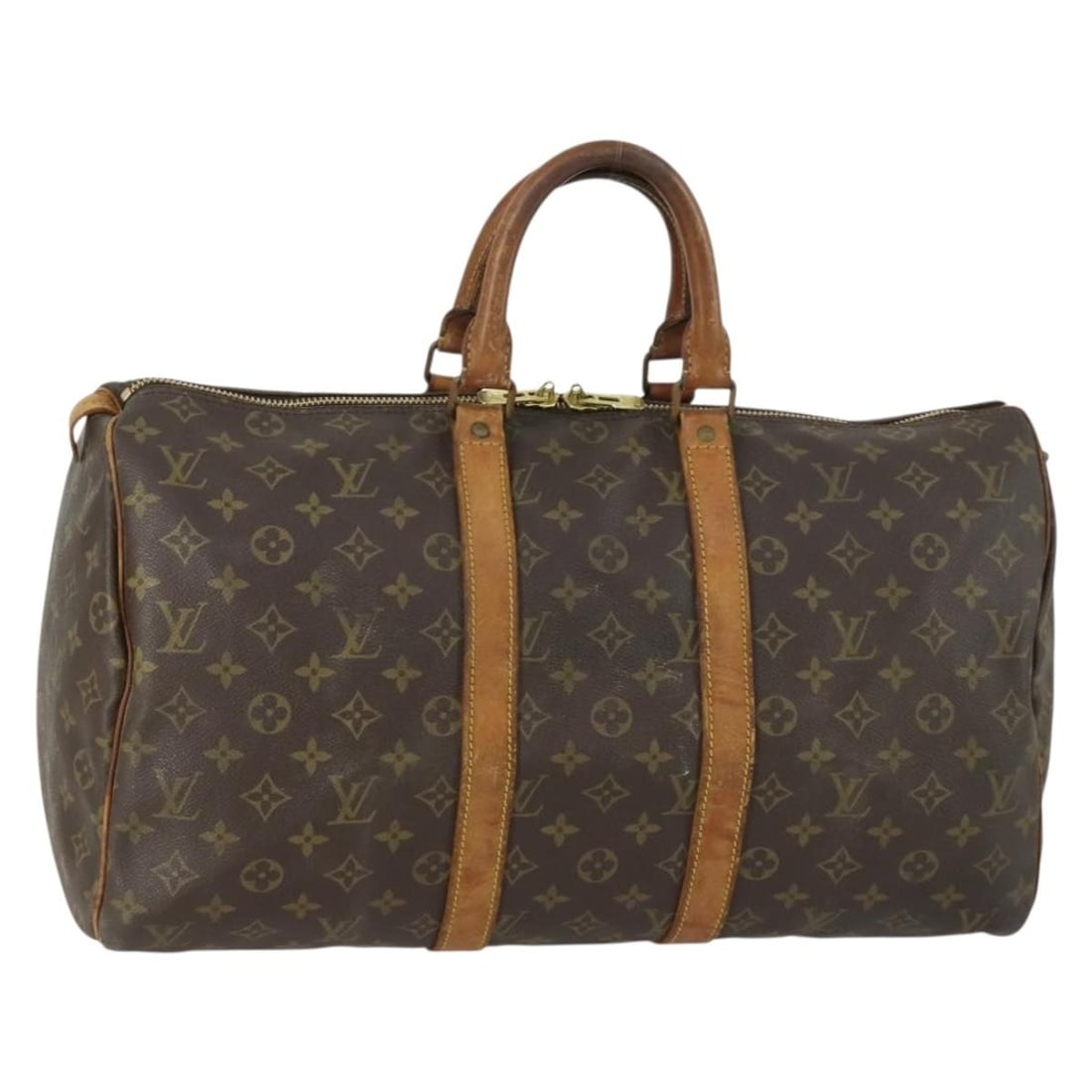 Louis Vuitton Keepall 45 Monogram Canvas Boston Bag M41428 France: Louis Vuitton Keepall 45 Monogram Canvas Boston Bag M41428 France This is a Louis Vuitton Monogram Keepall 45 Boston Bag crafted from the signature Monogram canvas. The bag features a spacious interio