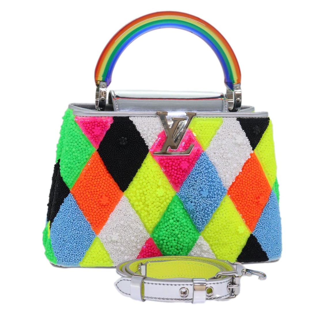 LOUIS VUITTON Ugo Rondinone Harlequin Beaded Handbag Rainbow Edition (1 of 18)