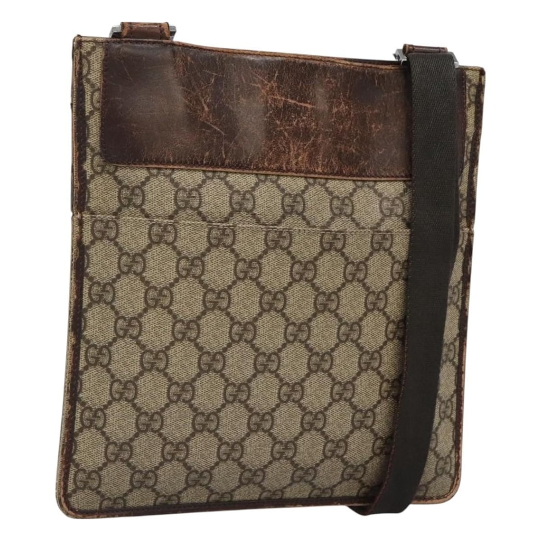 GUCCI GG Supreme Beige Silver PVC Shoulder Bag 27639 Made in Italy: GUCCI GG Supreme Beige Silver PVC Shoulder Bag 27639 Made in Italy Discover this stylish GUCCI GG Supreme Shoulder Bag crafted from durable PVC leather in a chic beige and silver color combination. Wi