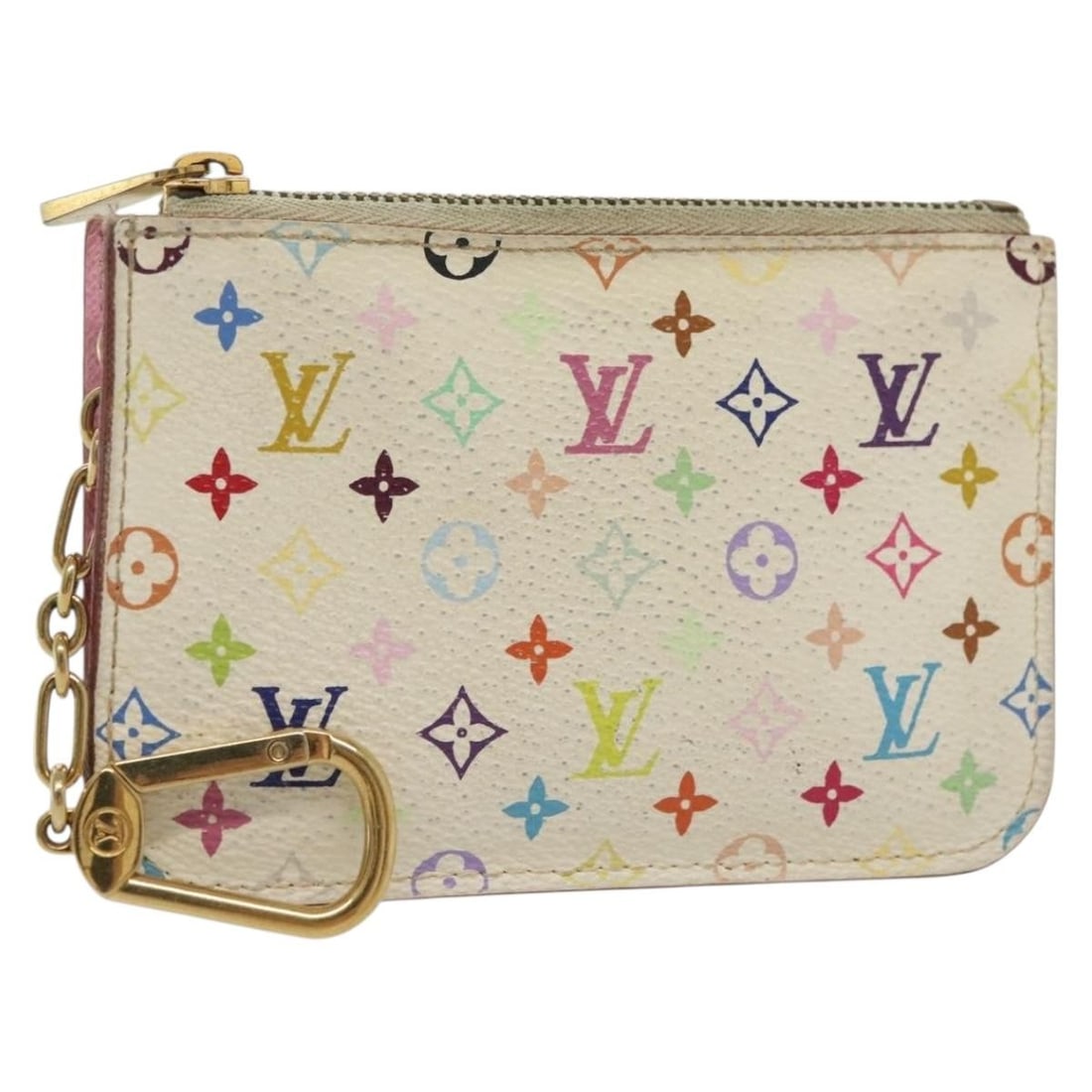 LOUIS VUITTON Monogram Multicolor Coin Purse Pochette Cles NM M93734 White: LOUIS VUITTON Monogram Multicolor Coin Purse Pochette Cles NM M93734 White This Louis Vuitton Monogram Multicolor Pochette Cles NM is a stylish and functional coin purse crafted from Monogram Multicol