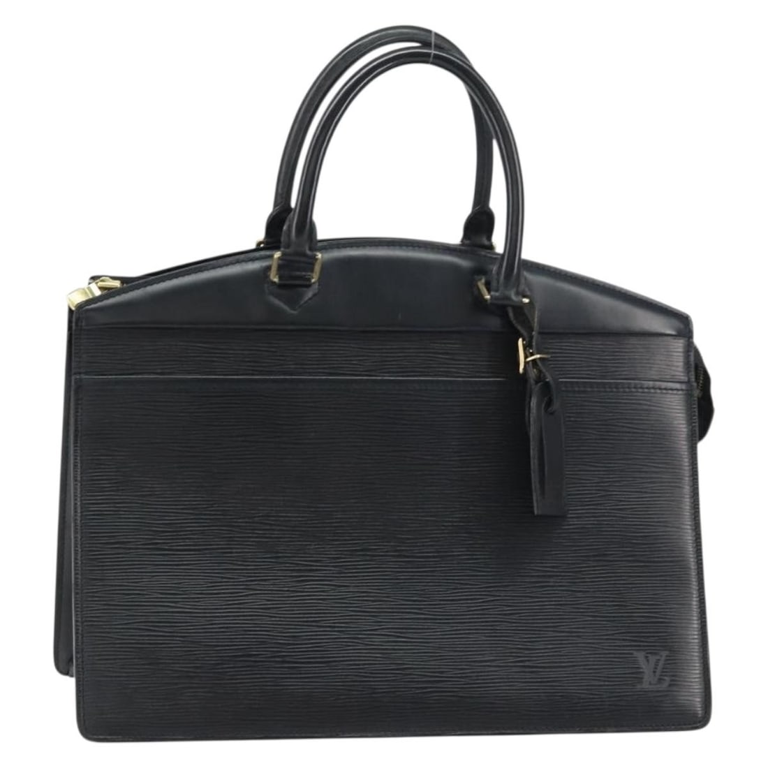 LOUIS VUITTON Epi Riviera Hand Bag Noir M48182 with Name Tag: LOUIS VUITTON Epi Riviera Hand Bag Noir M48182 with Name Tag This authentic Louis Vuitton Epi Riviera Hand Bag in Noir black is a stylish and functional accessory crafted from durable Epi leather. Des