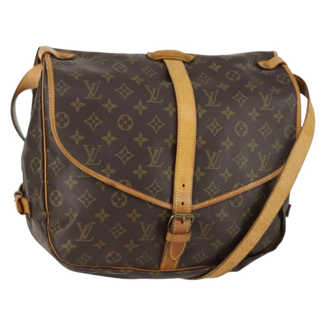 LOUIS VUITTON Monogram Saumur 35 Shoulder Bag M42254 Auth France (1 of 18)