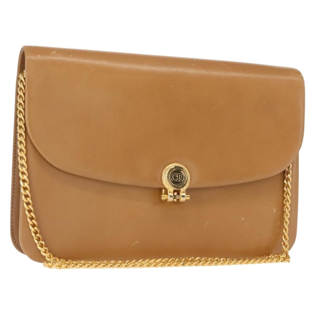 Christian Dior Beige Gold Leather Chain Shoulder Bag BA7308 (1 of 18)