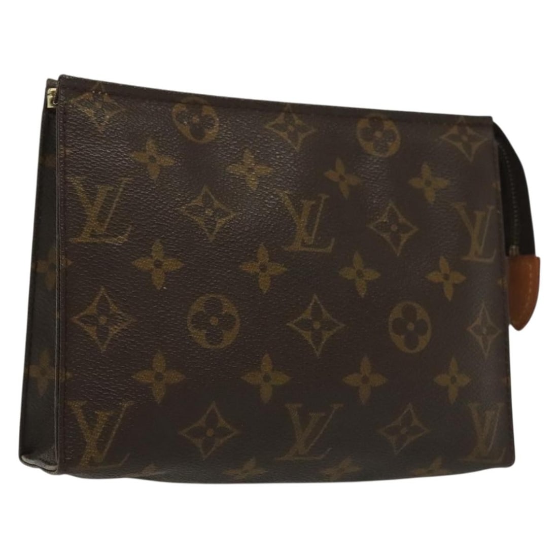 LOUIS VUITTON Monogram Poche Toilette 19 Pouch M47544 Made in France: LOUIS VUITTON Monogram Poche Toilette 19 Pouch M47544 Made in France This LOUIS VUITTON Monogram Poche Toilette 19 Pouch (M47544) is a timeless accessory crafted from durable Monogram Canvas. Measurin