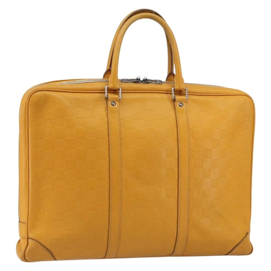 Damier Infini Solar Leather Porte Documents Voyage by Louis Vuitton N41218: Damier Infini Solar Leather Porte Documents Voyage by Louis Vuitton N41218 This is a Louis Vuitton Damier Infini Porte Documents Voyage bag in the color Solar. Crafted from Damier Infini leather, this