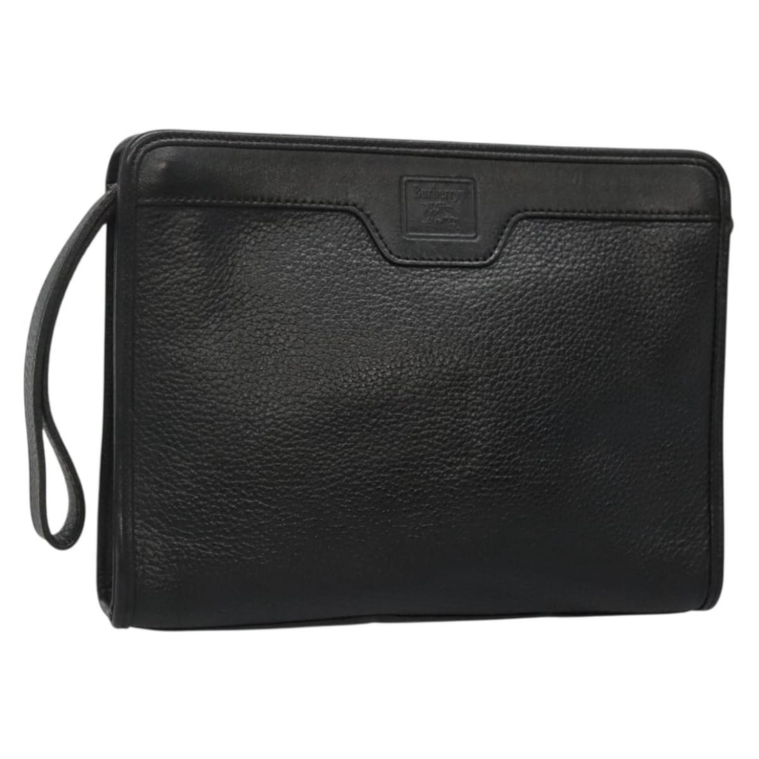 Burberrys Black Leather Clutch Bag Elegant Vintage Style (1 of 18)