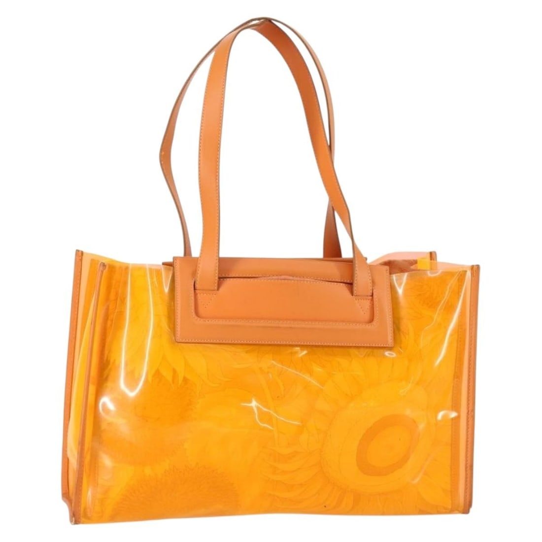 Salvatore Ferragamo Orange Vinyl Tote Bag with Pouch Auth 152266 (1 of 18)